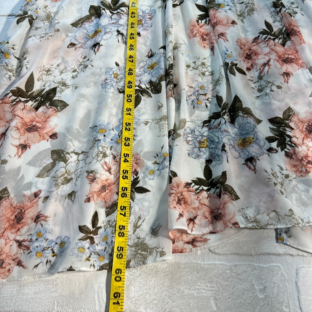 BALTIC BORN Maxi Dress Womens Large White Floral Belted‎ V-Neck Feminine Flowy L - Picture 11 of 16
